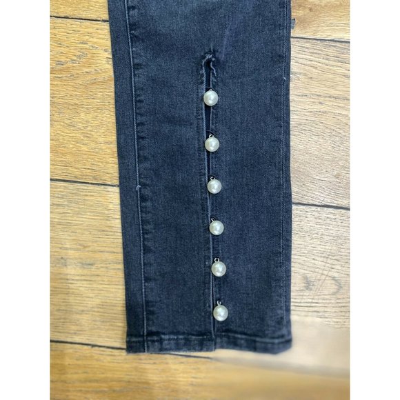 PAIGE Julia High Straight Mother of Pearl Jeans 25 - Picture 7 of 9